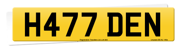 Registration number H477 DEN